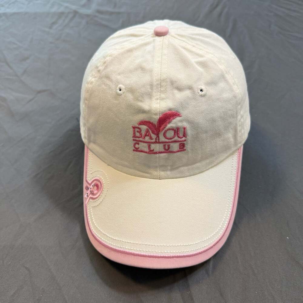 Kate Lord Bayou Club Ladies Fit White and Pink Adjustable Golf Hat